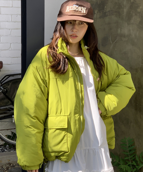 DOUBLE POCKET PUFFER PADDING OLIVE