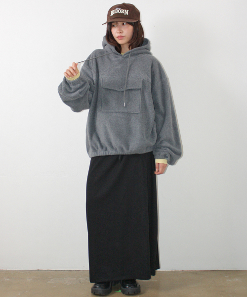 POCKET POINT FLEECE ANORAK CHARCOAL