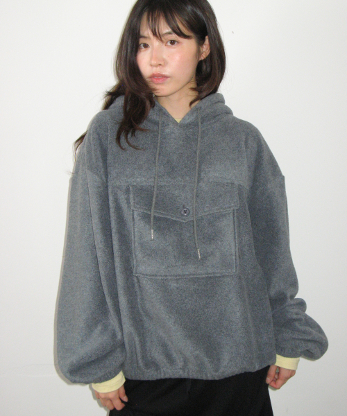 POCKET POINT FLEECE ANORAK CHARCOAL