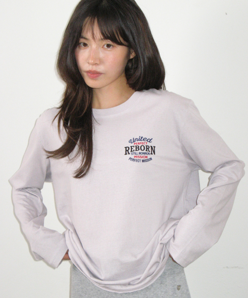 VINTAGE EMBROIDERY LONG SLEEVE LIGHT PURPLE