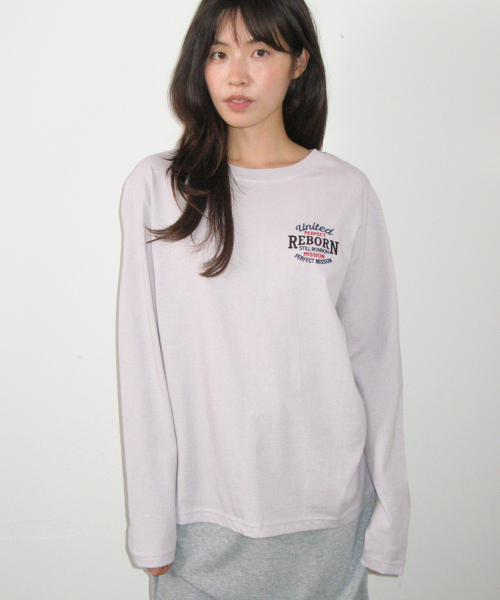 VINTAGE EMBROIDERY LONG SLEEVE LIGHT PURPLE