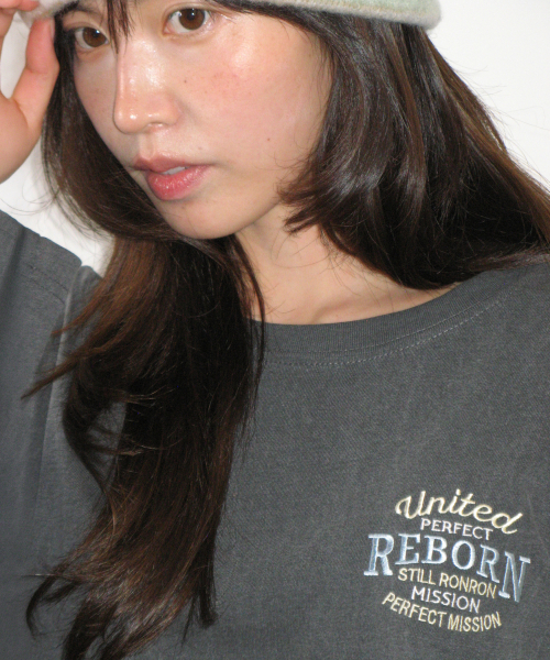 VINTAGE EMBROIDERY LONG SLEEVE CHARCOAL