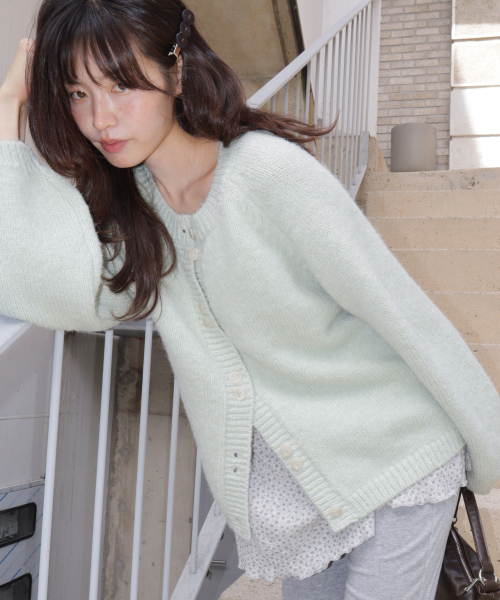 DOUBLE BUTTON CARDIGAN MINT