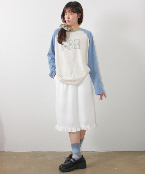 EMBO FRILL MIDI SKIRT WHITE