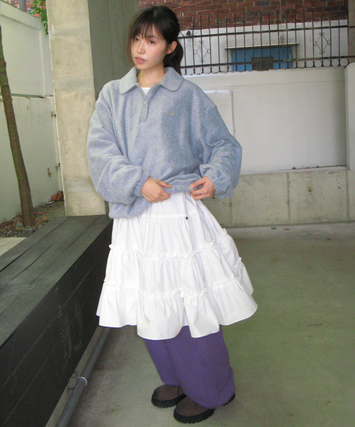 HEART POCKET WIDE JOGGER PANTS PURPLE