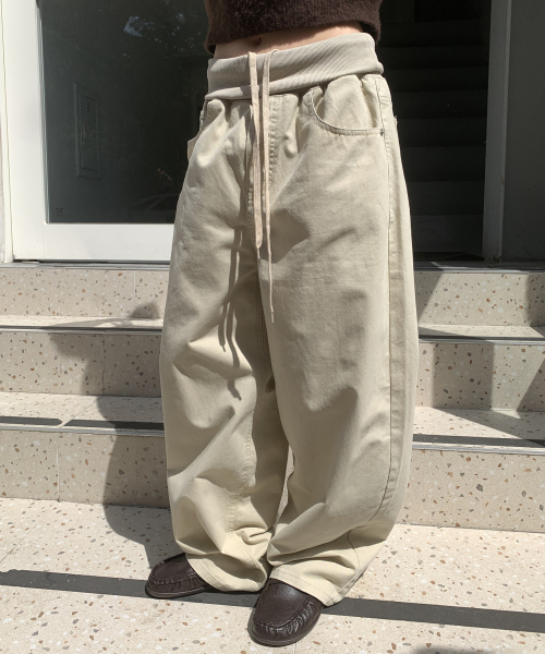PIGMENT FOLDING PANTS BEIGE