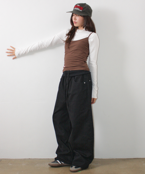 PIGMENT FOLDING PANTS BLACK