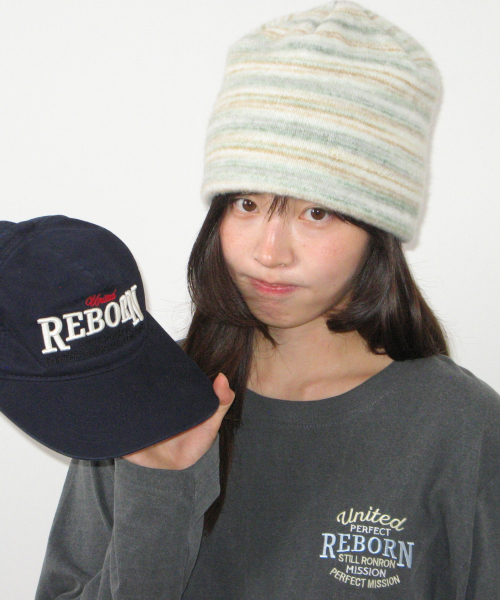 SOFT STRIPE KNIT BEANIE GREEN