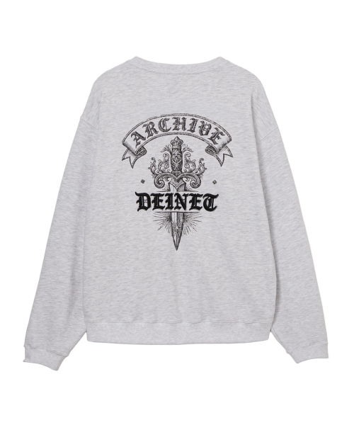 ARCHIVE CREST SWEATSHIRT IN MELANGE GREY