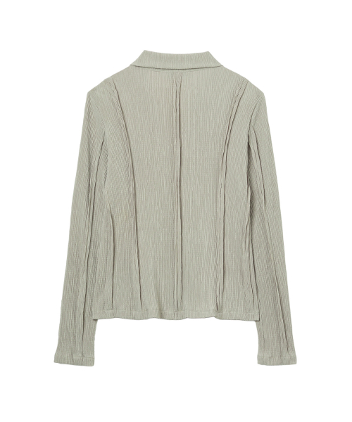 CUT OUT PLEATS SHIRT IN KHAKI