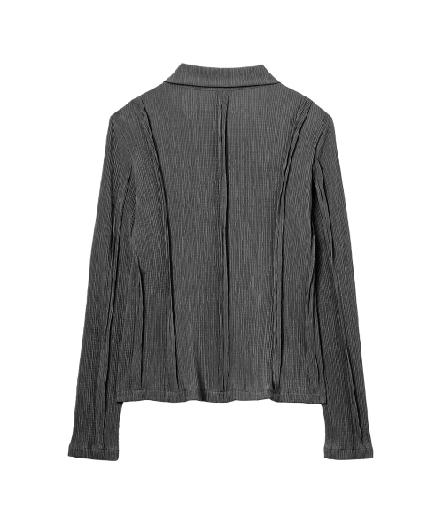 CUT OUT PLEATS SHIRT IN CHARCOAL