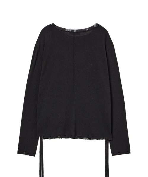 SIDE TIE KNIT IN BLACK