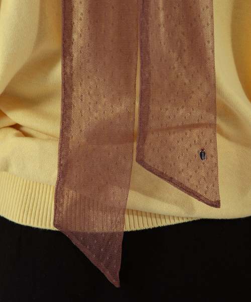 dot mesh long scarf - terracotta