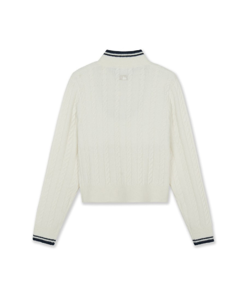 WomenS Basic Cable Zip-Up Cardigan