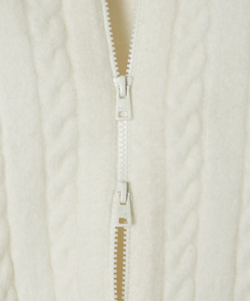 WomenS Basic Cable Zip-Up Cardigan