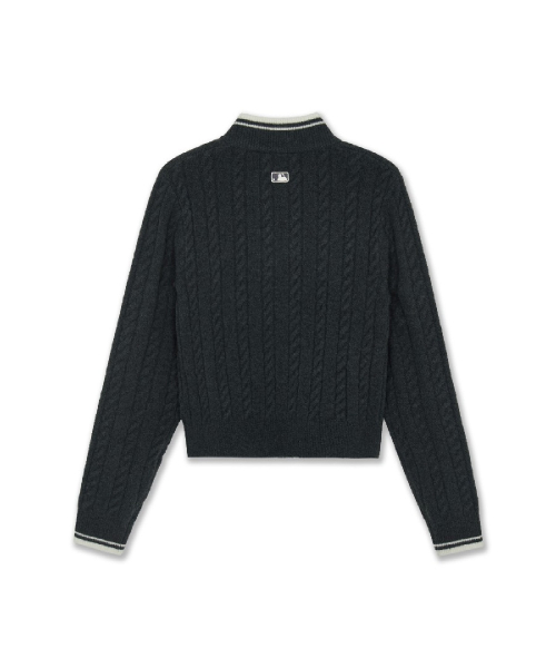 WomenS Basic Cable Zip-Up Cardigan