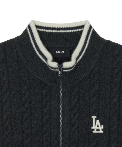 WomenS Basic Cable Zip-Up Cardigan