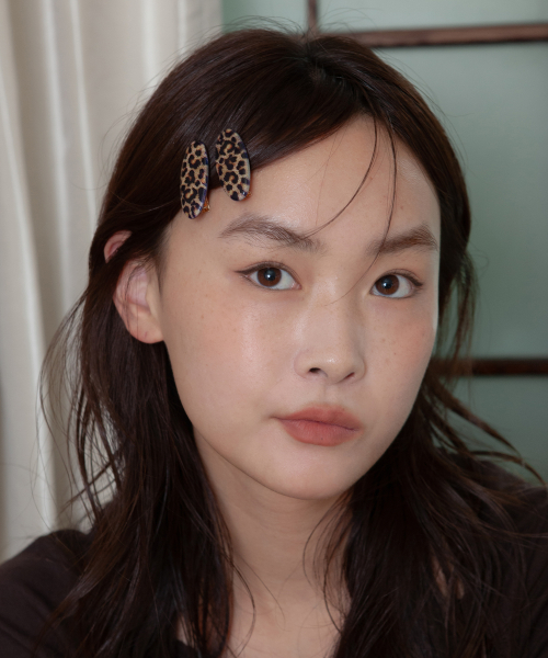 [2set] leopard petit hair pin