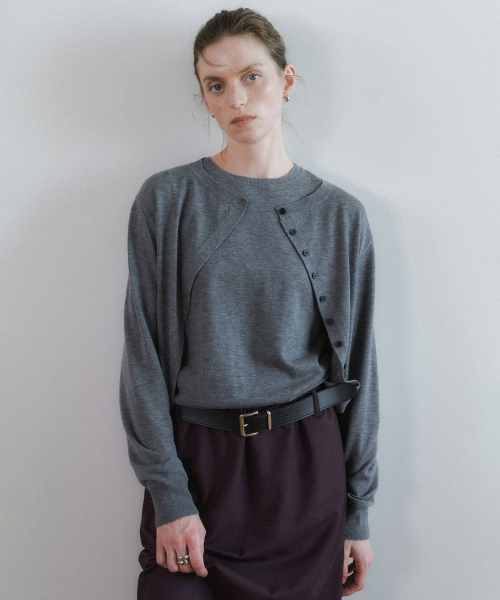 Cardigans Layered Sleeveless Knit NEK6XP204