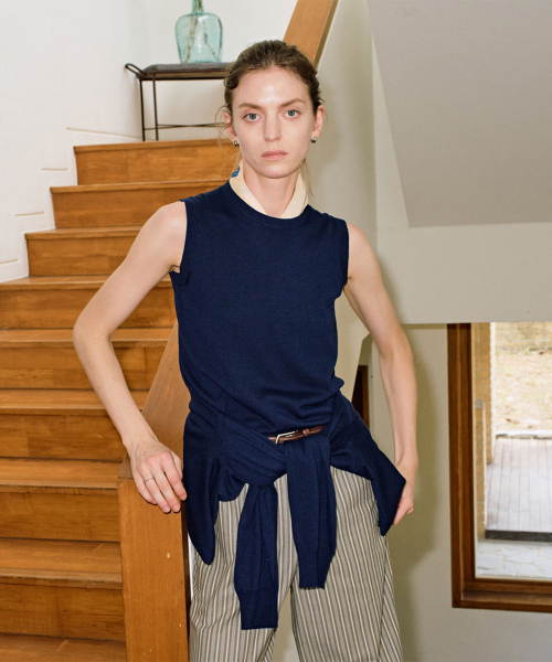 Cardigans Layered Sleeveless Knit NEK6XP204