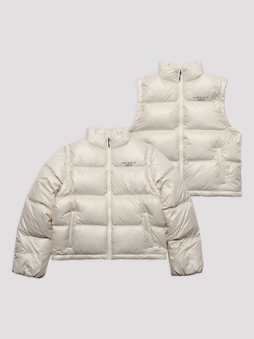 WOMAN CROP DETACHABLE DUCK DOWN JACKET