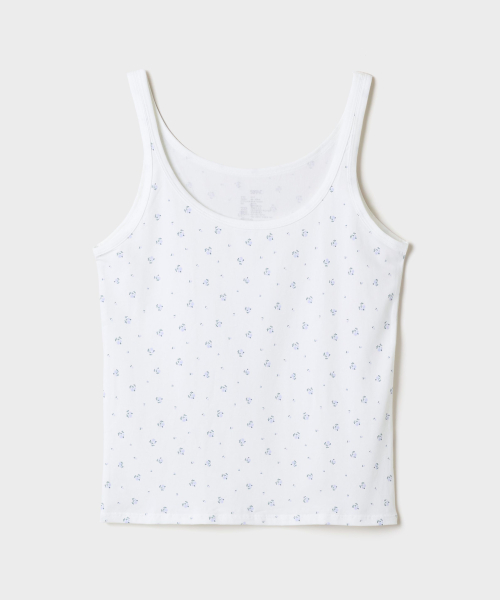 [COMFORT] Cotton Stretch Floral Sleeveless Top_SPLOG49A31