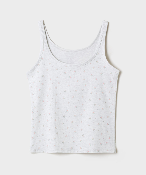 [COMFORT] Cotton Stretch Floral Sleeveless Top_SPLOG49A31