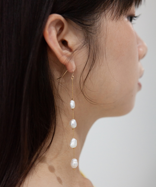real pearl drop earring (2color)