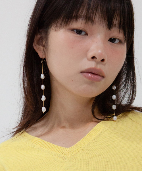 real pearl drop earring (2color)