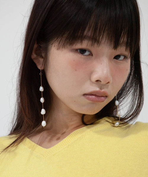 real pearl drop earring (2color)