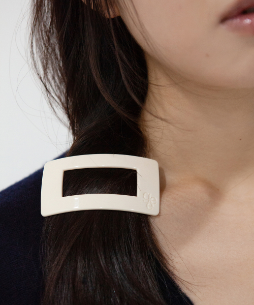 square plain hair pin - ivory