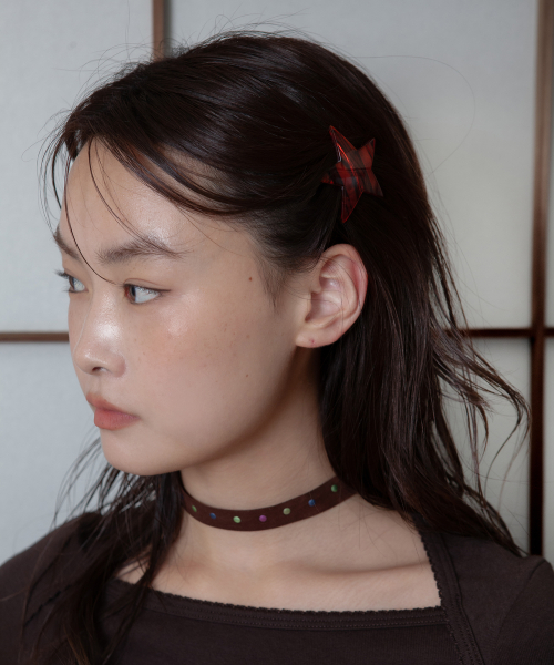 star aurora hair pin - red brown