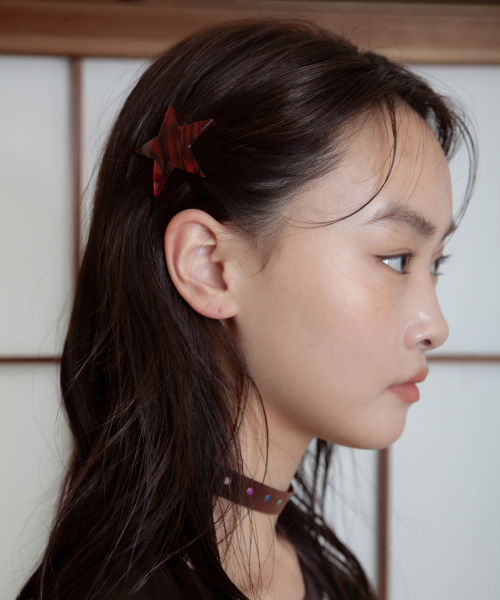 star aurora hair pin - red brown