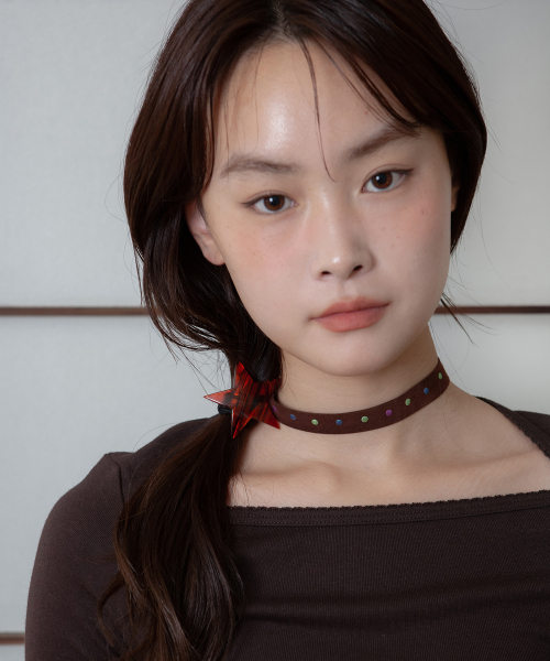 star aurora hair strap - red brown