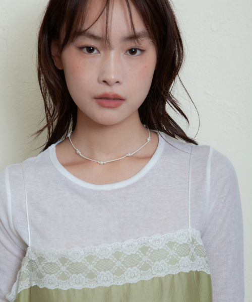 water pearl string necklace - ivory