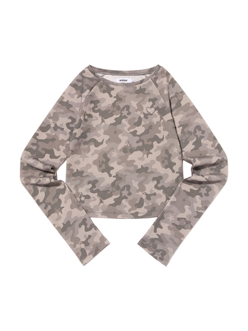 CHERRY CAMO WAFFLE LONG SLEEVE(GRAY)