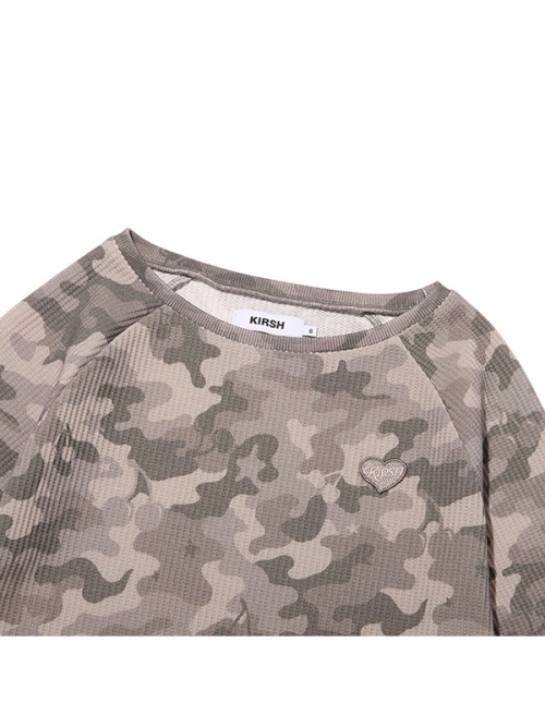 CHERRY CAMO WAFFLE LONG SLEEVE(GRAY)