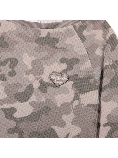 CHERRY CAMO WAFFLE LONG SLEEVE(GRAY)