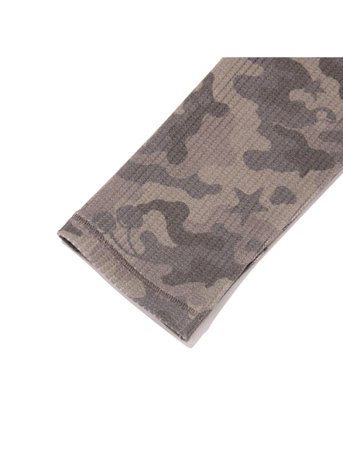 CHERRY CAMO WAFFLE LONG SLEEVE(MELANGE GRAY)
