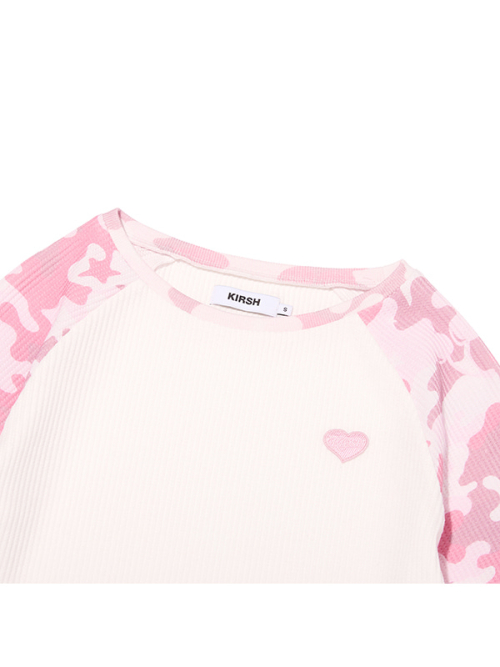 CHERRY CAMO WAFFLE LONG SLEEVE(LIGHT PINK)