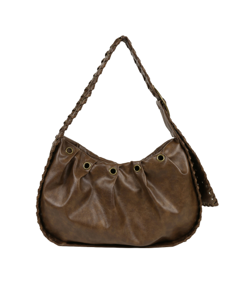 BELTED SHOULDER BAG [BROWN]