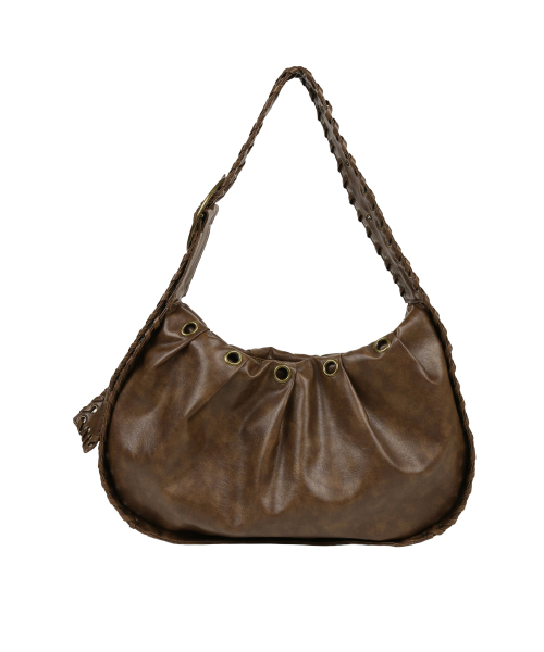 BELTED SHOULDER BAG [BROWN]