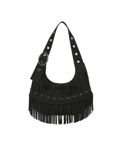 FRINGE SHOULDER BAG [BLACK]