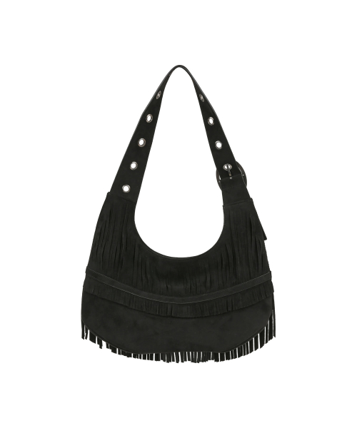 FRINGE SHOULDER BAG [BLACK]