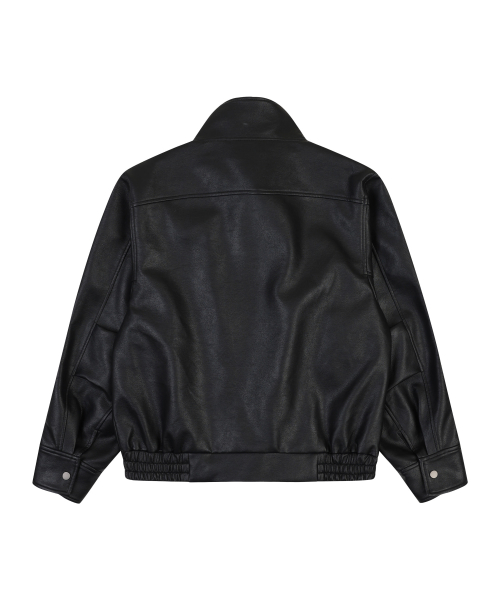 BELTED OVERSIZED LEATHER JUMPER [BLACK]
