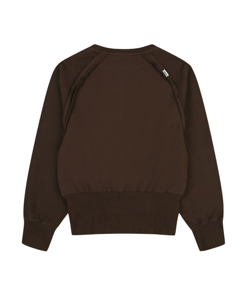 RIBBED SNAP SWEATSHIRT [BROWN]