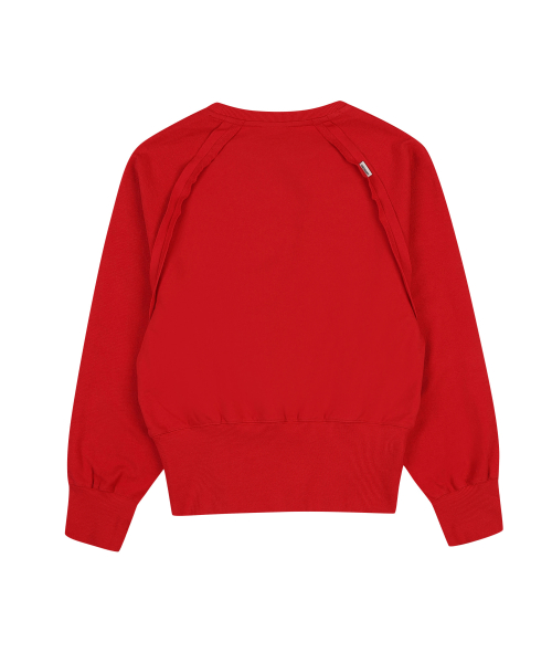 RIBBED SNAP SWEATSHIRT [RED]