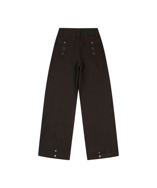 WASHED COTTON CARGO PANTS [BROWN]