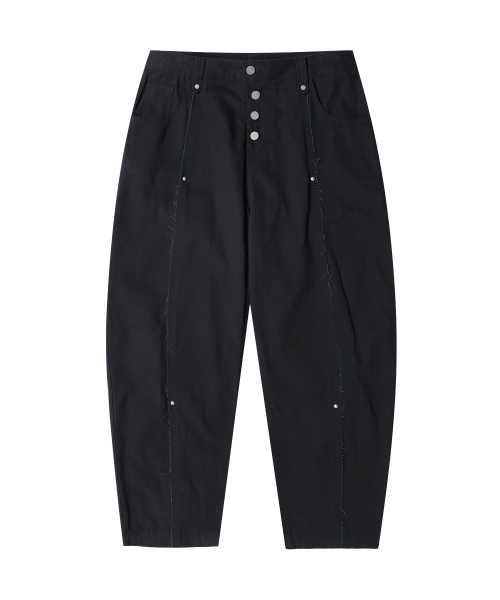CURVED STUD PANTS BLACK