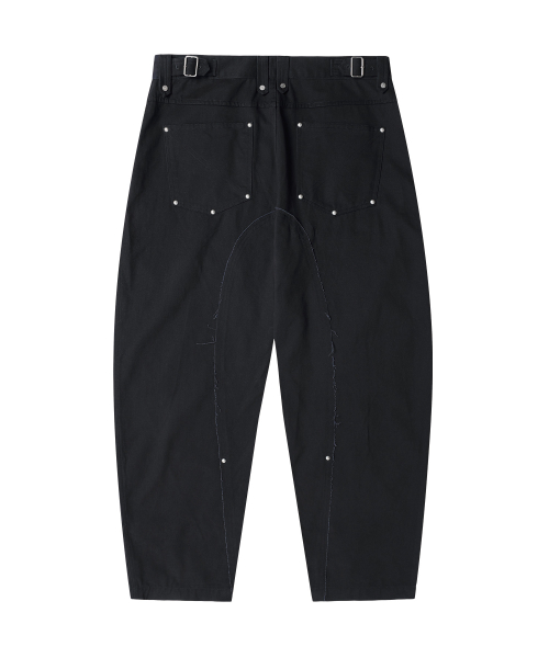 CURVED STUD PANTS BLACK
